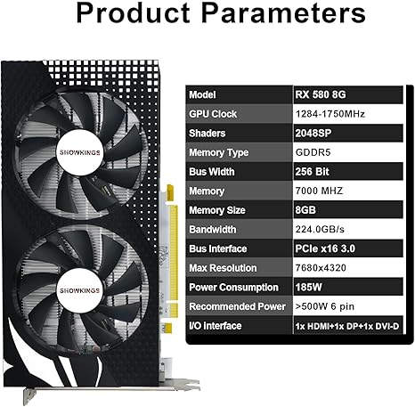 Radeon RX 580 8GB Graphics Card, 256Bit 2048SP GDDR5 AMD Video Card for Pc Gaming - Image 2